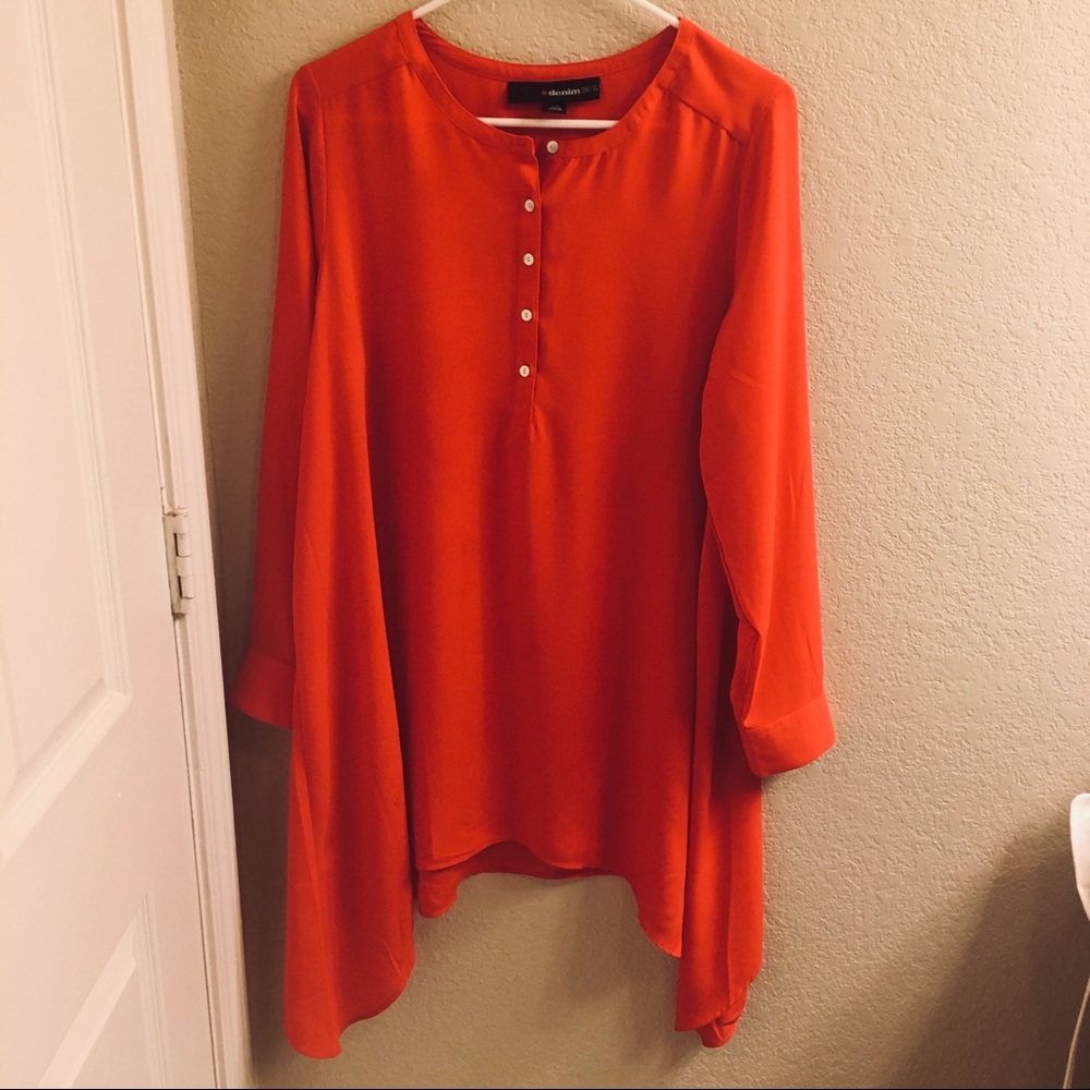 Poppin Red Long Sleeve Shirt Dress